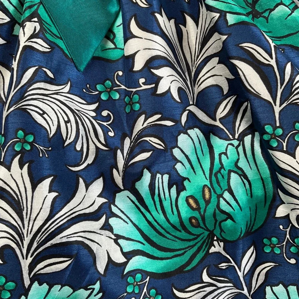 Gymboree Dressed Up Girls Teal Navy Floral Glitter Party Dress Bow Size 6‎ Fancy